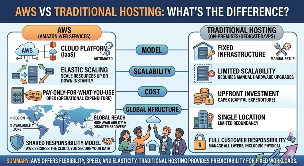 AWS vs Traditional Hosting: What’s the Difference? (2026 Guide)