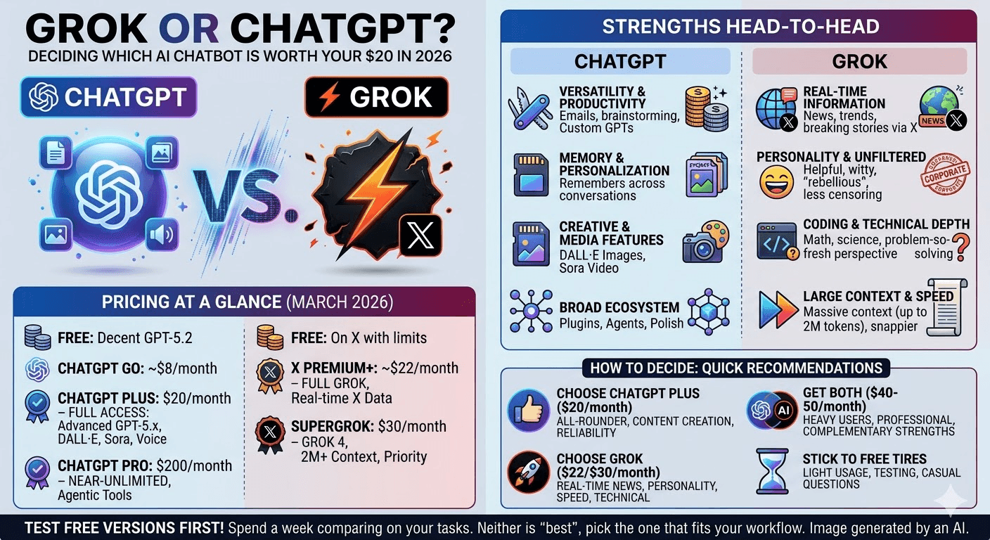 Grok or ChatGPT? How to Decide Which AI Chatbot Is Worth Your Money in 2026