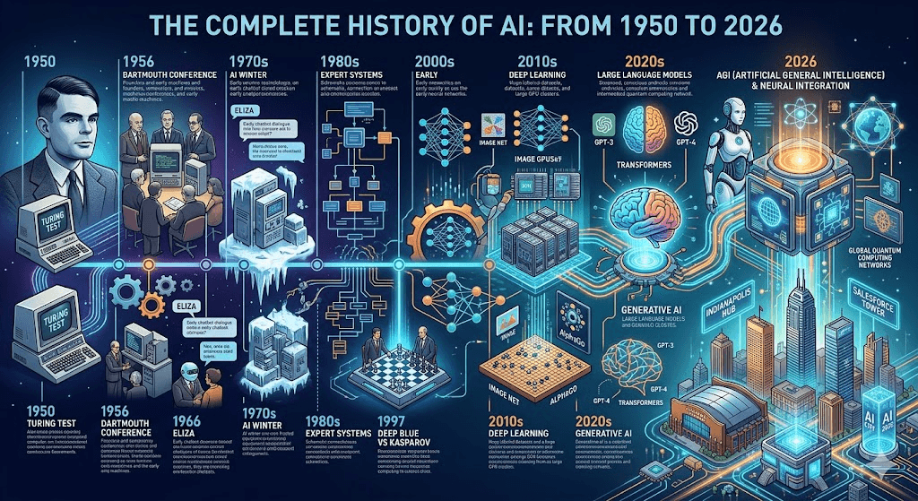 The Complete History of AI: From 1950 to 2026