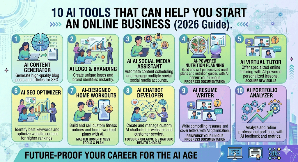 10 AI Tools That Can Help You Start an Online Business (2026 Guide)