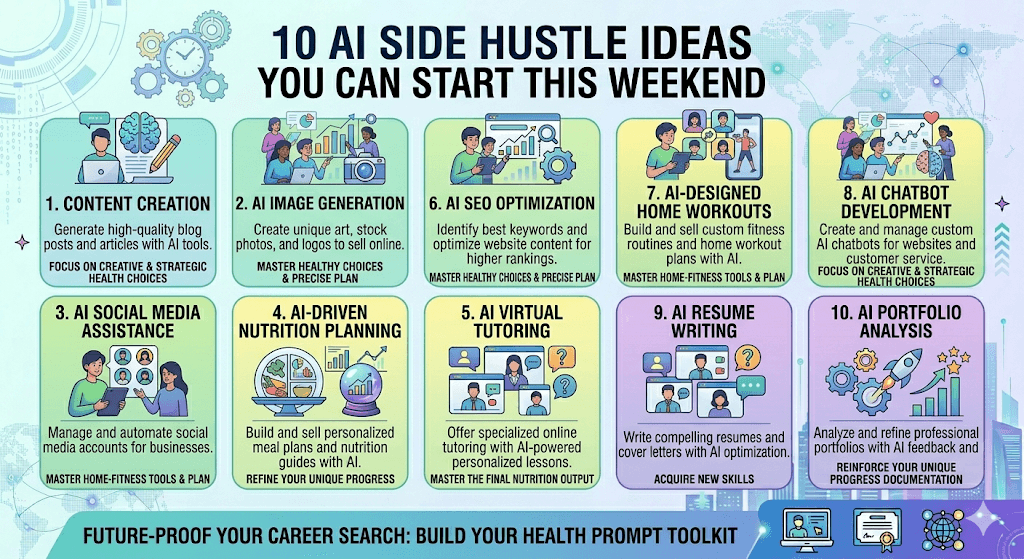 10 AI Side Hustle Ideas You Can Start This Weekend