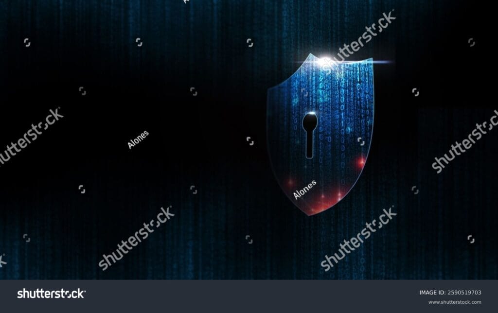 stock photo post quantum cryptography and quantum resistant cryptography shield icon of cyber security digital 2590519703
