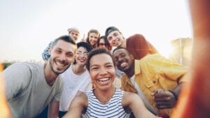 A diverse group of friends